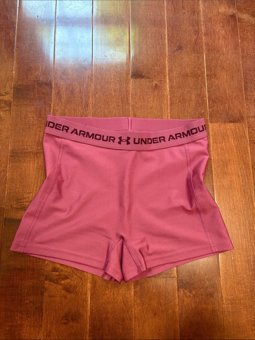 Under Armour Women's Rose Pink Training Shorts with Branded Waistband Size M